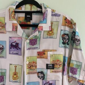 Vans Loteria Don Clemente Mens Medium Short Sleeve Shirt Button Down Skateboard